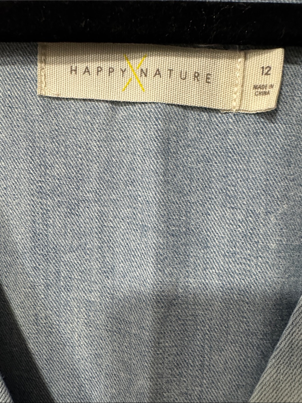 Happy Nature by Kate Hudson Denim Midi Dress 12 Light Wash Button Front Pockets - Picture 6 of 12